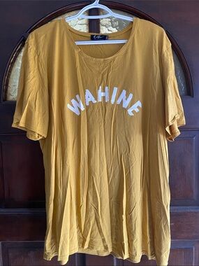 Dolkii Wahine Graphic Tee in Mustard Yellow